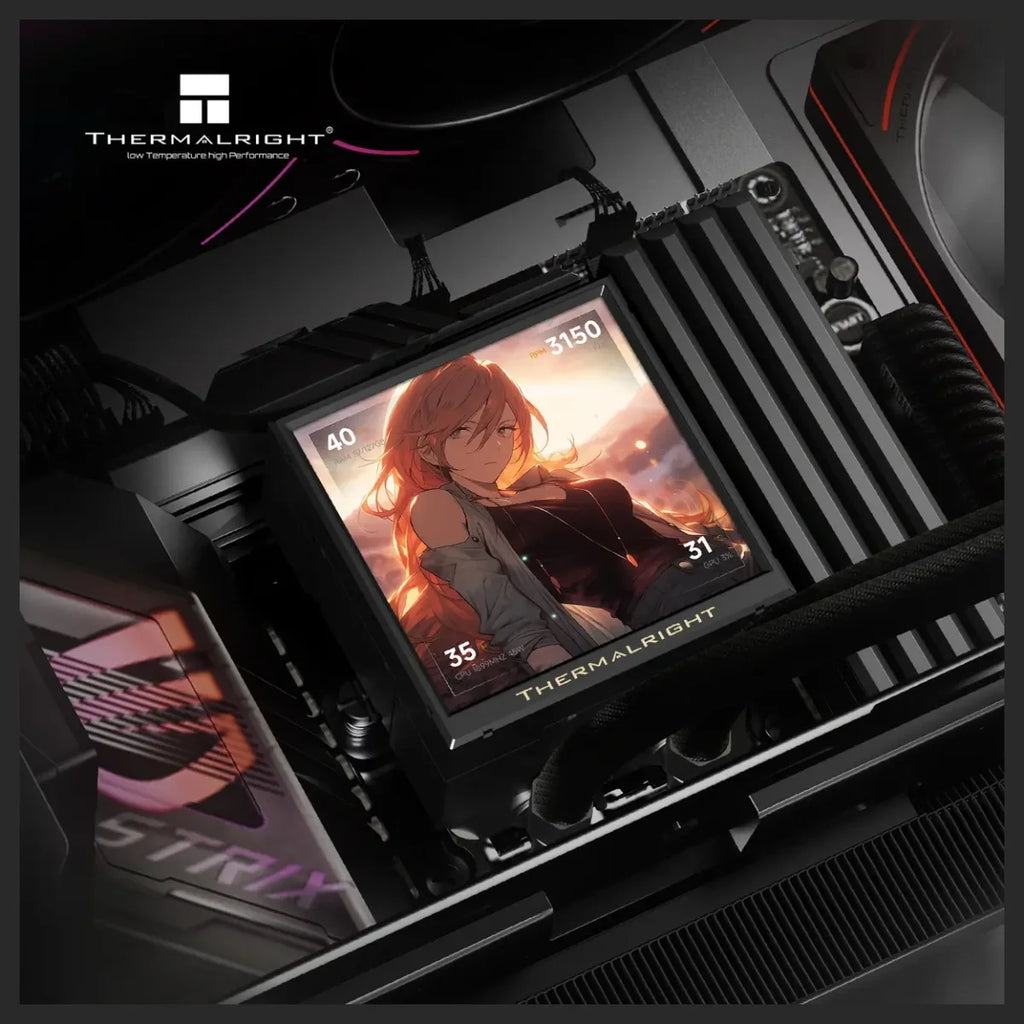 Thermalright Peerless Vision 360 UB ARGB 360mm CPU Liquid Cooler, 3.95" LCD 480x480 Square Screen, Wireless Splicing Fans, Black