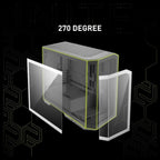 MSI MAG PANO M100R PZ Premium Mid-Tower Gaming PC Case, 270-Degree Tempered Glass, 4x ARGB 120mm Fans, Up To 360mm Radiator Support, White