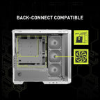 MSI MAG PANO M100R PZ Premium Mid-Tower Gaming PC Case, 270-Degree Tempered Glass, 4x ARGB 120mm Fans, Up To 360mm Radiator Support, White