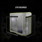 MSI MAG PANO M100R PZ Premium Mid-Tower Gaming PC Case, 270-Degree Tempered Glass, 4x ARGB 120mm Fans, Up to 360mm Radiator Support
