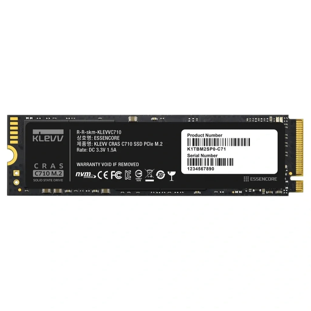 KLEVV CRAS C715 512GB M.2 2280 NVMe PCIe Gen3x4 SSD, Up To 3200MB/s Read