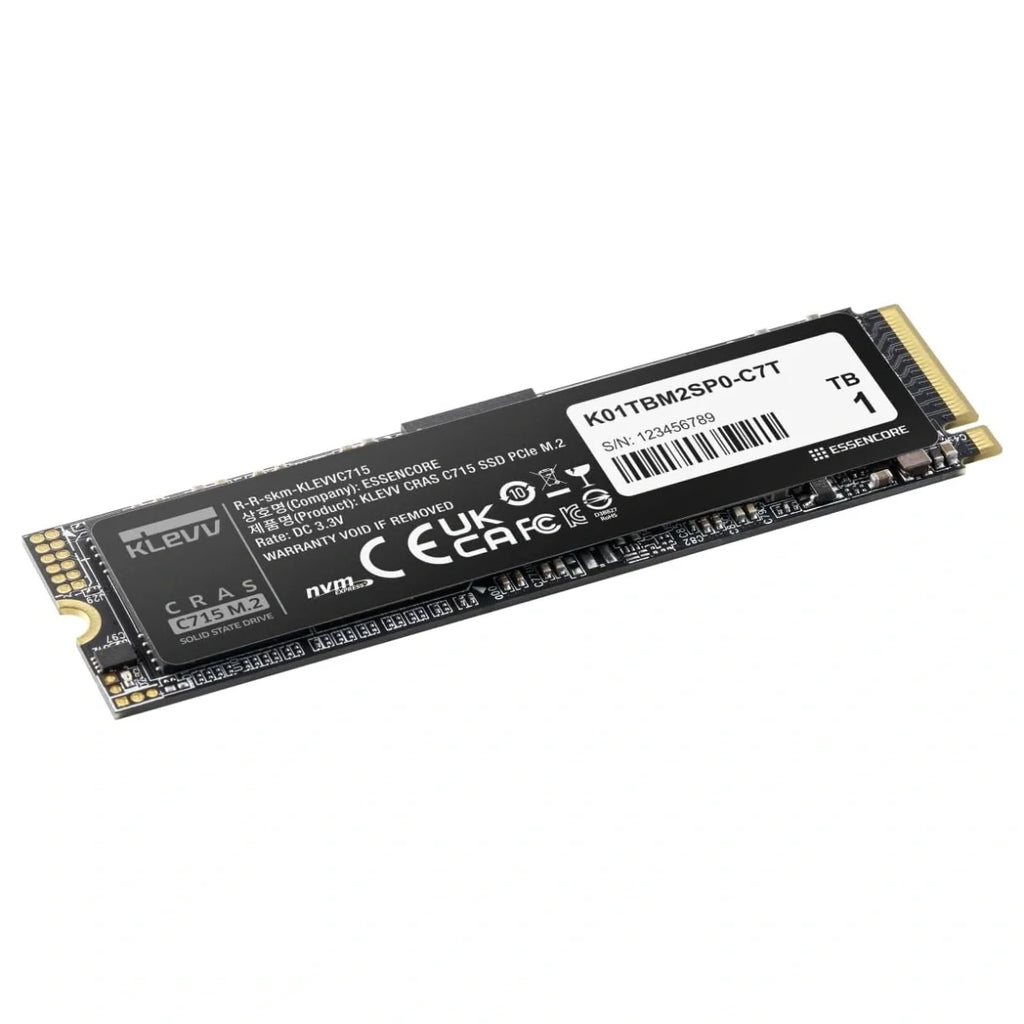 KLEVV CRAS C715 512GB M.2 2280 NVMe PCIe Gen3x4 SSD, Up To 3200MB/s Read
