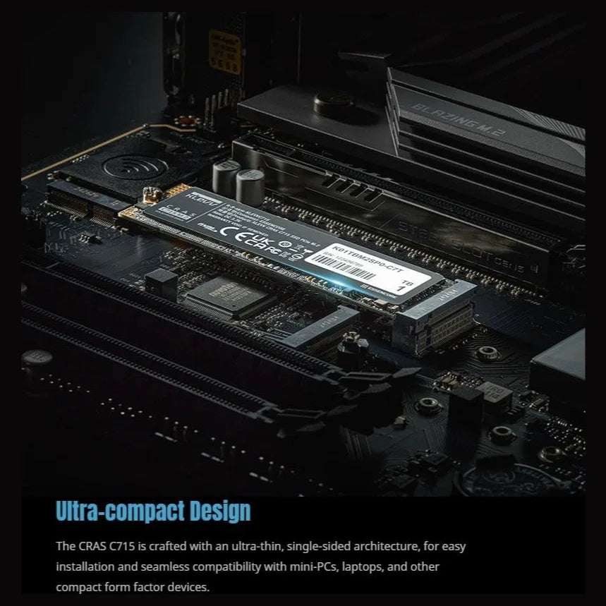 KLEVV CRAS C715 512GB M.2 2280 NVMe PCIe Gen3x4 SSD, Up To 3200MB/s Read
