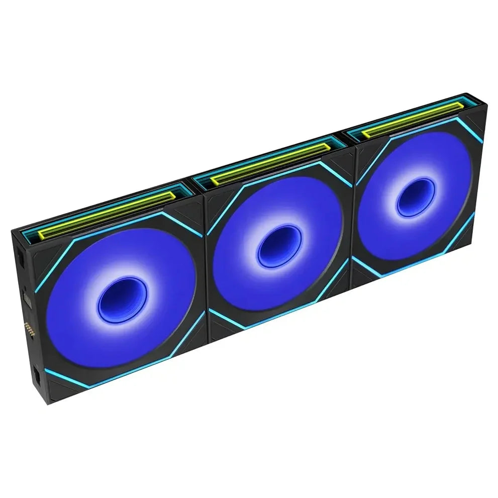 Lian Li UNI Fan SL Infinity FLEX 120mm Wireless Normal Blade ARGB Fan 3 Pack, L-Wireless Controller Included, Three-Zone ARGB Lighting, Dual-Sided Frame Design, Black 12SLIN1F3B