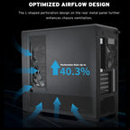 Lian Li Vector V150 INF Micro ATX PC Case, 3x ARGB PWM Fans 2x140mm and 1x120mm, Infinity Mirror Front Panel, Tempered Glass Front and Side, Supports Backconnect M-ATX and 360mm Radiator, Black, G99.V150INFX.00