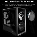 Lian Li Vector V150 INF Micro ATX PC Case, 3x ARGB PWM Fans 2x140mm and 1x120mm, Infinity Mirror Front Panel, Tempered Glass Front and Side, Supports Backconnect M-ATX and 360mm Radiator, Black, G99.V150INFX.00