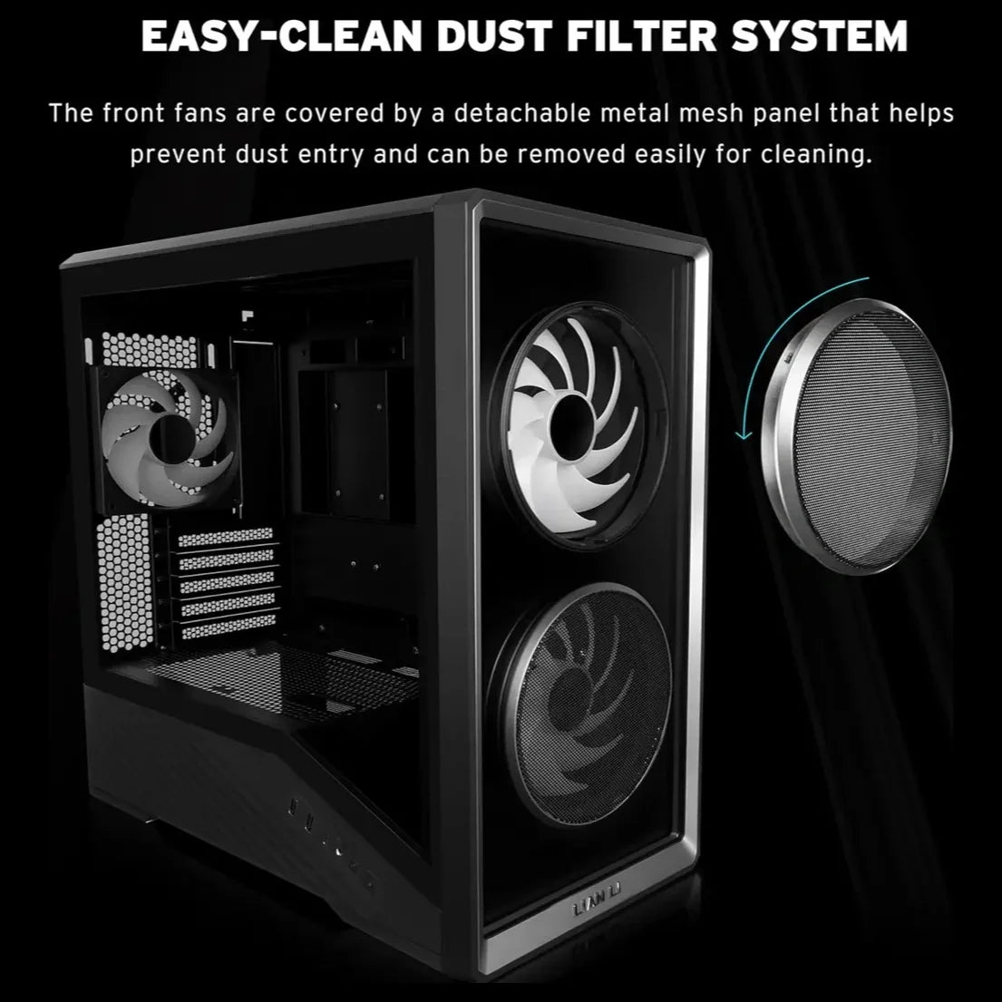 Lian Li Vector V150 INF Micro ATX PC Case, 3x ARGB PWM Fans 2x140mm and 1x120mm, Infinity Mirror Front Panel, Tempered Glass Front and Side, Supports Backconnect M-ATX and 360mm Radiator, Black, G99.V150INFX.00