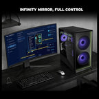 Lian Li Vector V150 INF Micro ATX PC Case, 3x ARGB PWM Fans 2x140mm and 1x120mm, Infinity Mirror Front Panel, Tempered Glass Front and Side, Supports Backconnect M-ATX and 360mm Radiator, Black, G99.V150INFX.00