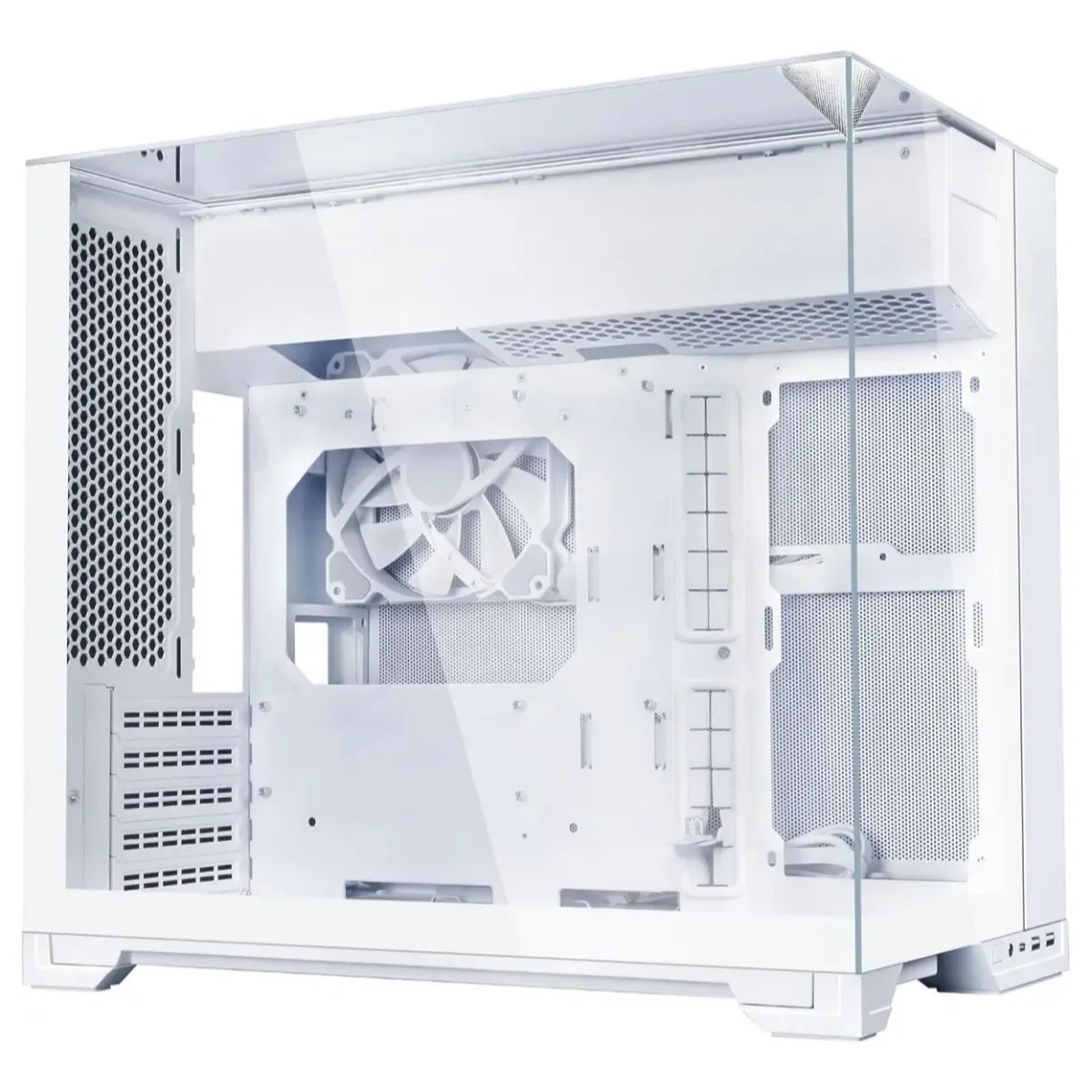 Lian Li O11 Vision-M mATX PC Case, High-Airflow, Triple Tempered Glass Panels, Supports Up To 410mm GPU and 360mm Radiator, Supports ATX PSU Up To 182mm, White, G99.O11VMW.00