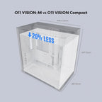 Lian Li O11 Vision-M mATX PC Case, High-Airflow, Triple Tempered Glass Panels, Supports Up To 410mm GPU and 360mm Radiator, Supports ATX PSU Up To 182mm, White, G99.O11VMW.00