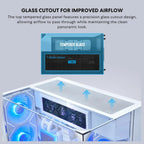 Lian Li O11 Vision-M mATX PC Case, High-Airflow, Triple Tempered Glass Panels, Supports Up To 410mm GPU and 360mm Radiator, Supports ATX PSU Up To 182mm, White, G99.O11VMW.00