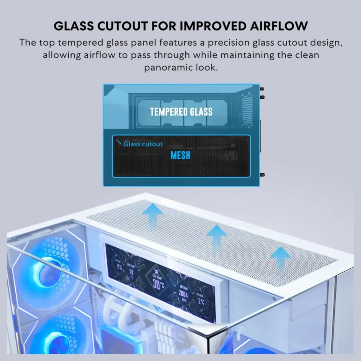 Lian Li O11 Vision-M mATX PC Case, High-Airflow, Triple Tempered Glass Panels, Supports Up To 410mm GPU and 360mm Radiator, Supports ATX PSU Up To 182mm, White, G99.O11VMW.00