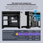 Lian Li O11 Vision-M mATX PC Case, High-Airflow, 410mm GPU Support, Second-Chamber AIO Design, Triple Tempered Glass Panels, Supports 360mm AIO and ATX PSUs, 1x 140mm Fan, Black, G99.O11VMX.00