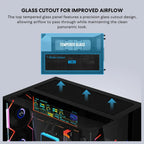 Lian Li O11 Vision-M mATX PC Case, High-Airflow, 410mm GPU Support, Second-Chamber AIO Design, Triple Tempered Glass Panels, Supports 360mm AIO and ATX PSUs, 1x 140mm Fan, Black, G99.O11VMX.00