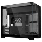 Lian Li O11 Vision-M mATX PC Case, High-Airflow, 410mm GPU Support, Second-Chamber AIO Design, Triple Tempered Glass Panels, Supports 360mm AIO and ATX PSUs, 1x 140mm Fan, Black, G99.O11VMX.00