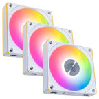 Lian Li UNI Fan CL120 ARGB 120mm PWM Fans Triple Pack Reverse Blade, 2.4GHz Wireless Signal RGB and PC Case Fans Control, Daisy-Chain, Controller Included and Required, White G99.12RCL1W3W.00