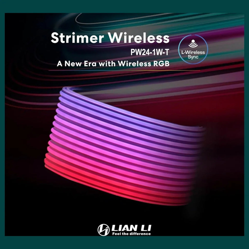 Lian Li Strimer Wireless 24 Pin with Controller, Addressable RGB Power Extension Cable, 2.4GHz Wireless Control, G89.PW24-1W-T.00