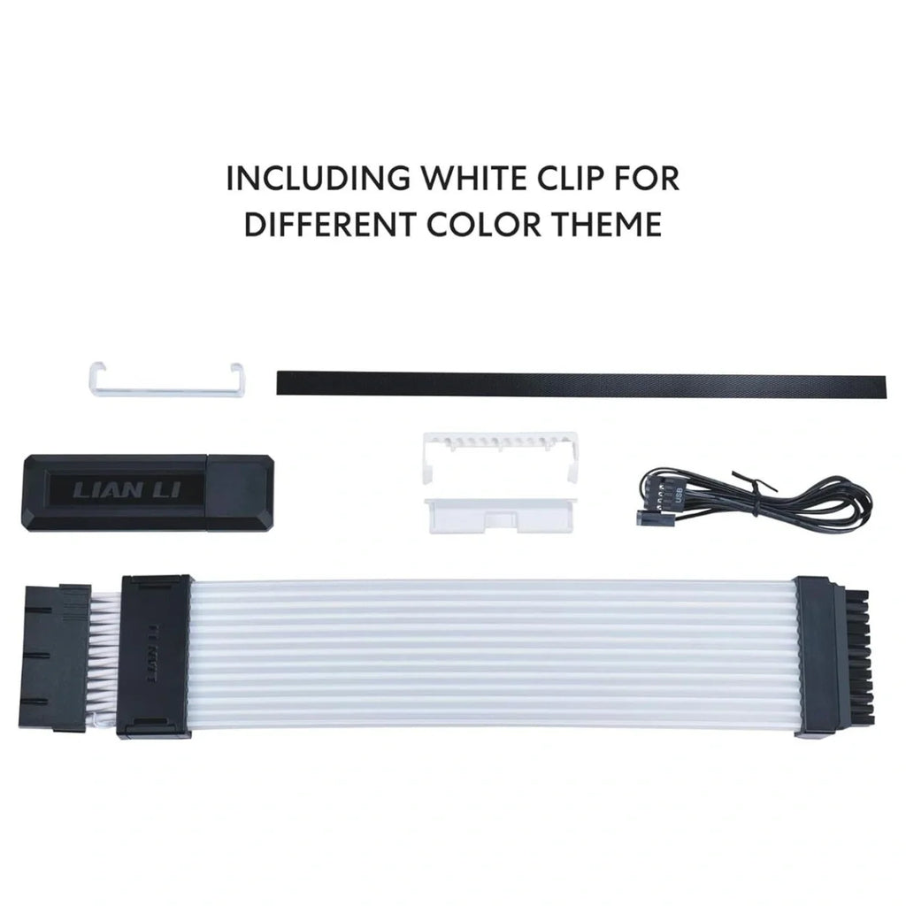 Lian Li Strimer Wireless 24 Pin with Controller, Addressable RGB Power Extension Cable, 2.4GHz Wireless Control, G89.PW24-1W-T.00
