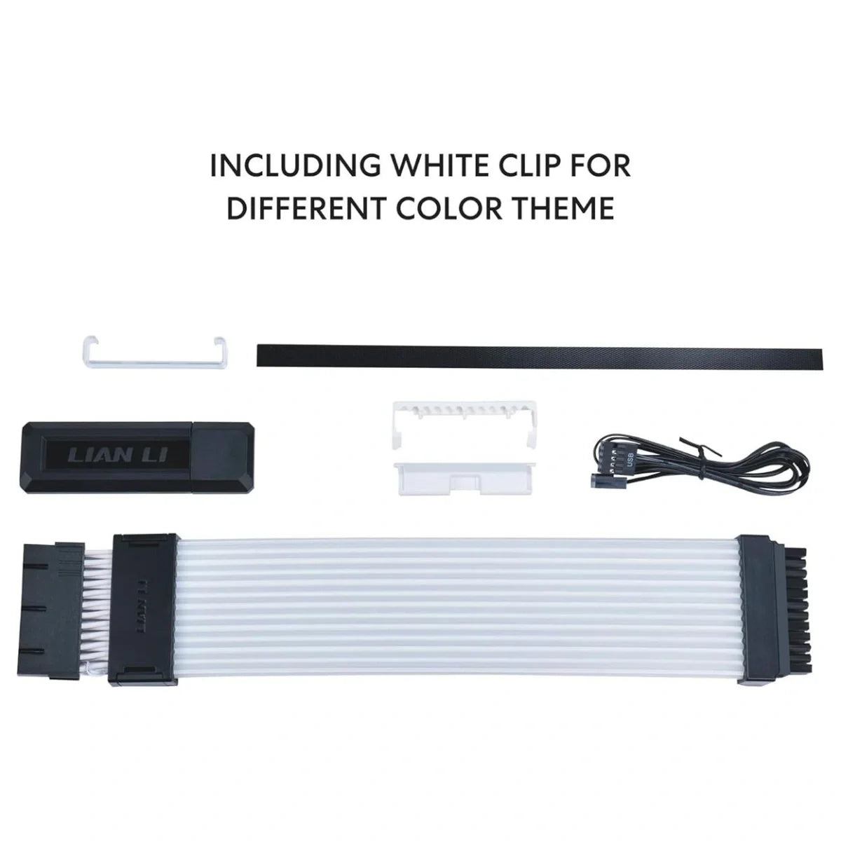 Lian Li Strimer Wireless 24 Pin with Controller, Addressable RGB Power Extension Cable, 2.4GHz Wireless Control, G89.PW24-1W-T.00