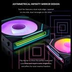 Lian Li UNI Fan SL-Infinity Wireless 120 Triple Pack, 2.4GHz Wireless Signal, ARGB Fan Control, Triple-Zone Lighting, Infinity Mirror Design, Controller Included, White, G99.12RSLIN1W3W.00