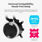 Lian Li Hydroshift II 360 LCD Liquid CPU Cooler, 2.1" IPS LCD 480x480, 3 Control Modes, Side-Mount Water Tubes, White, G89.GHS2LCD36W.00