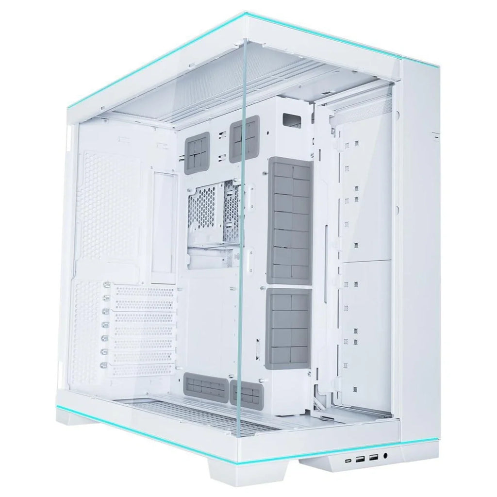 Lian Li O11D EVO RGB E-ATX Gaming Dual Chamber Case, ARGB Lighting Strips, Up to 420mm Radiator Support, Front and Side Tempered Glass Panels, Reversible Chassis, White, O11DERGBW