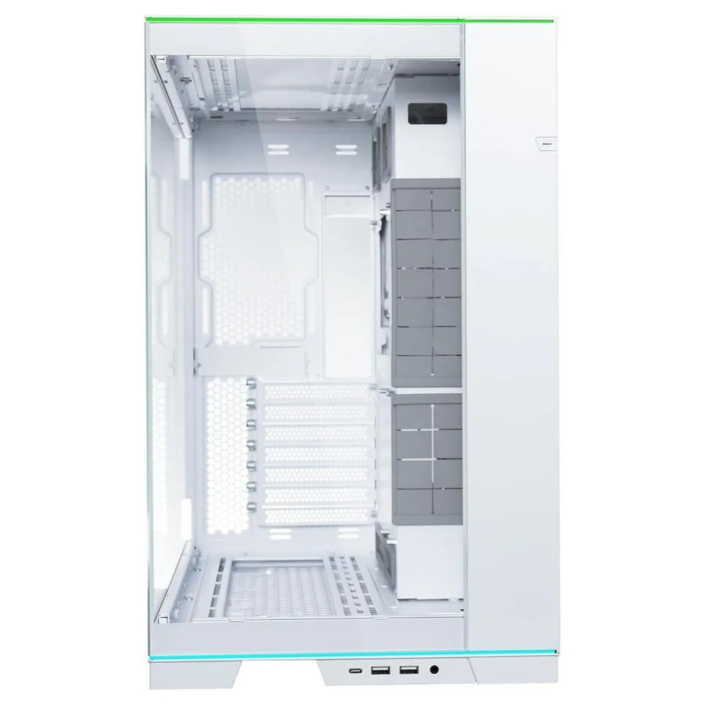 Lian Li O11D EVO RGB E-ATX Gaming Dual Chamber Case, ARGB Lighting Strips, Up to 420mm Radiator Support, Front and Side Tempered Glass Panels, Reversible Chassis, White, O11DERGBW