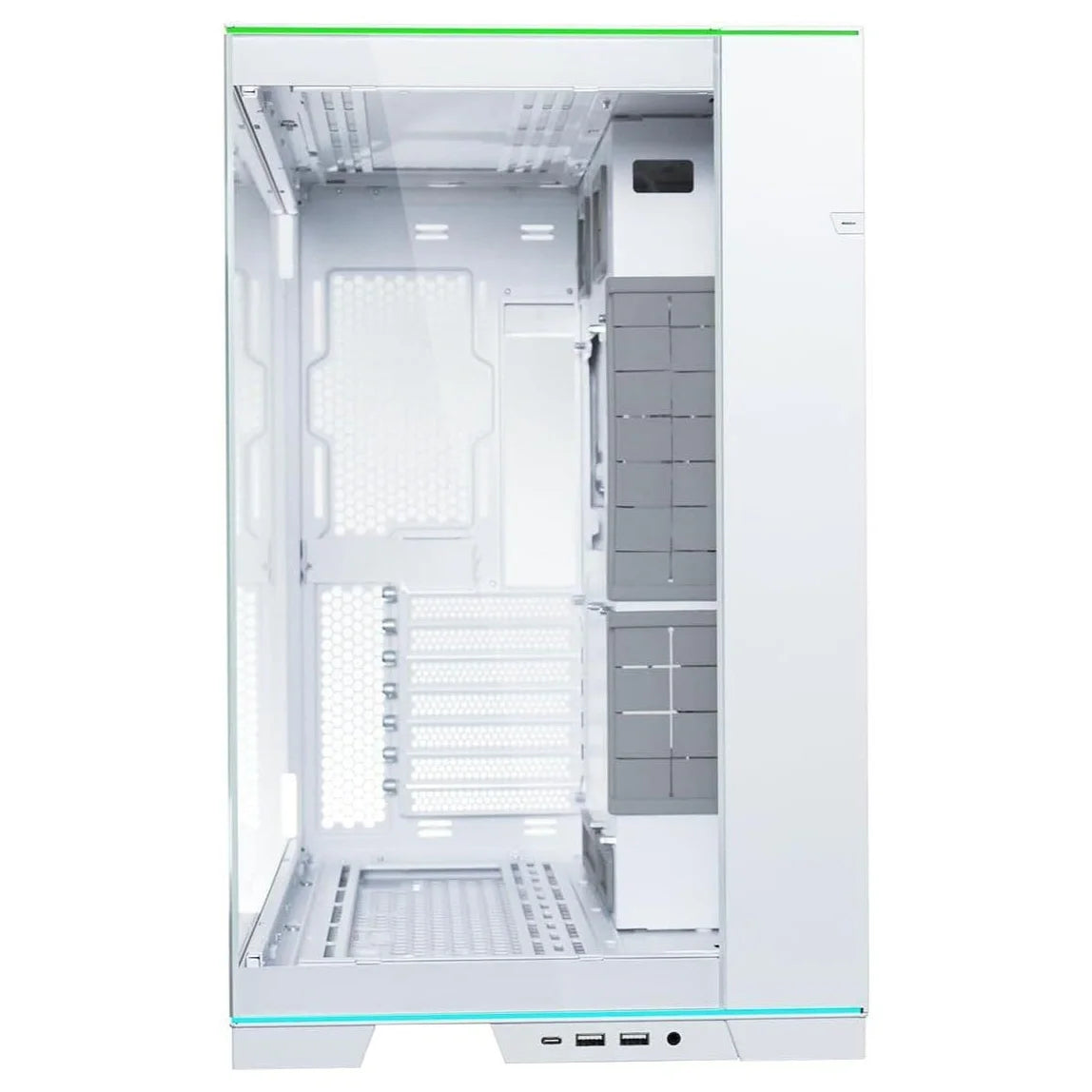 Lian Li O11D EVO RGB E-ATX Gaming Dual Chamber Case, ARGB Lighting Strips, Up to 420mm Radiator Support, Front and Side Tempered Glass Panels, Reversible Chassis, White, O11DERGBW
