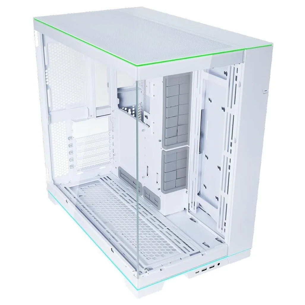 Lian Li O11D EVO RGB E-ATX Gaming Dual Chamber Case, ARGB Lighting Strips, Up to 420mm Radiator Support, Front and Side Tempered Glass Panels, Reversible Chassis, White, O11DERGBW
