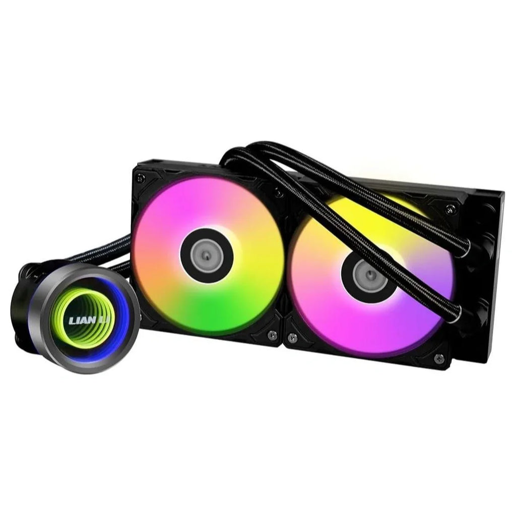 Lian Li Galahad II Trinity 240 ARGB AIO 240mm Liquid CPU Cooler, 3 Interchangeable Pump, ARGB Daisy-Chainable Fans, Up to 3200RPM Pump Motor, Black GA2T24B