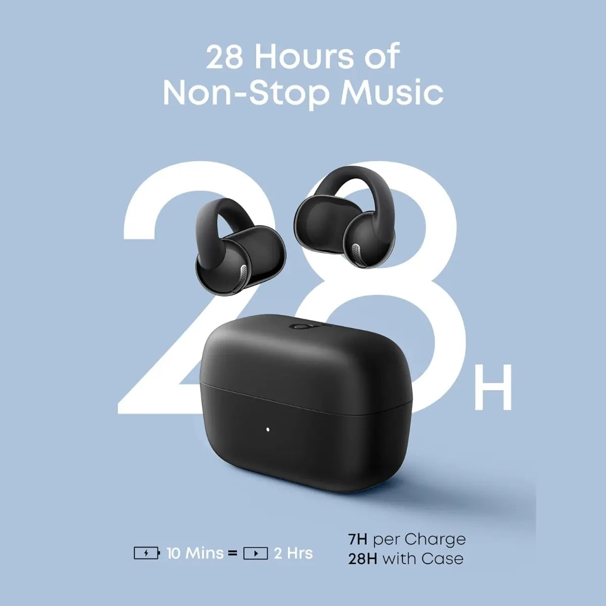 Soundcore C50i by Anker Open Ear Earbuds, Clip On Design, 12mm Drivers, 28H Playtime, AI Clear Calls, Hi-Res, IP55, Bluetooth 6.0