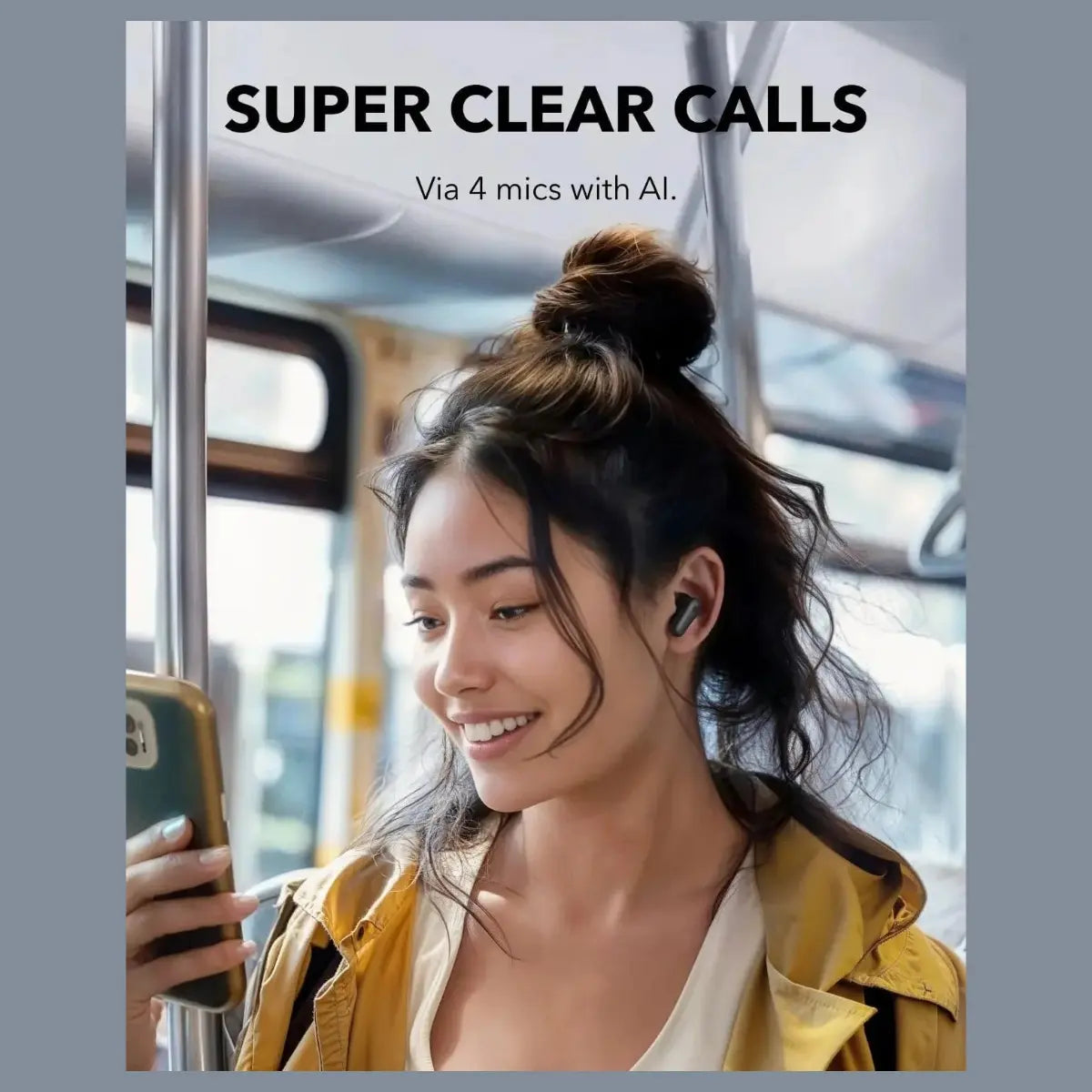 Soundcore R50i NC By Anker Noise Cancelling In Ear Earbuds, Adaptive ANC Up To 42dB, 10mm Drivers With BassUp, 45H Playtime, Bluetooth 5.4, IP54, Blue