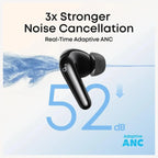Soundcore R60i NC Wireless Bluetooth Earbuds, Adaptive ANC Up To 52dB, Hi-Res Sound with LDAC, 6-Mic System, 50H Playtime, Fast Charging, Black