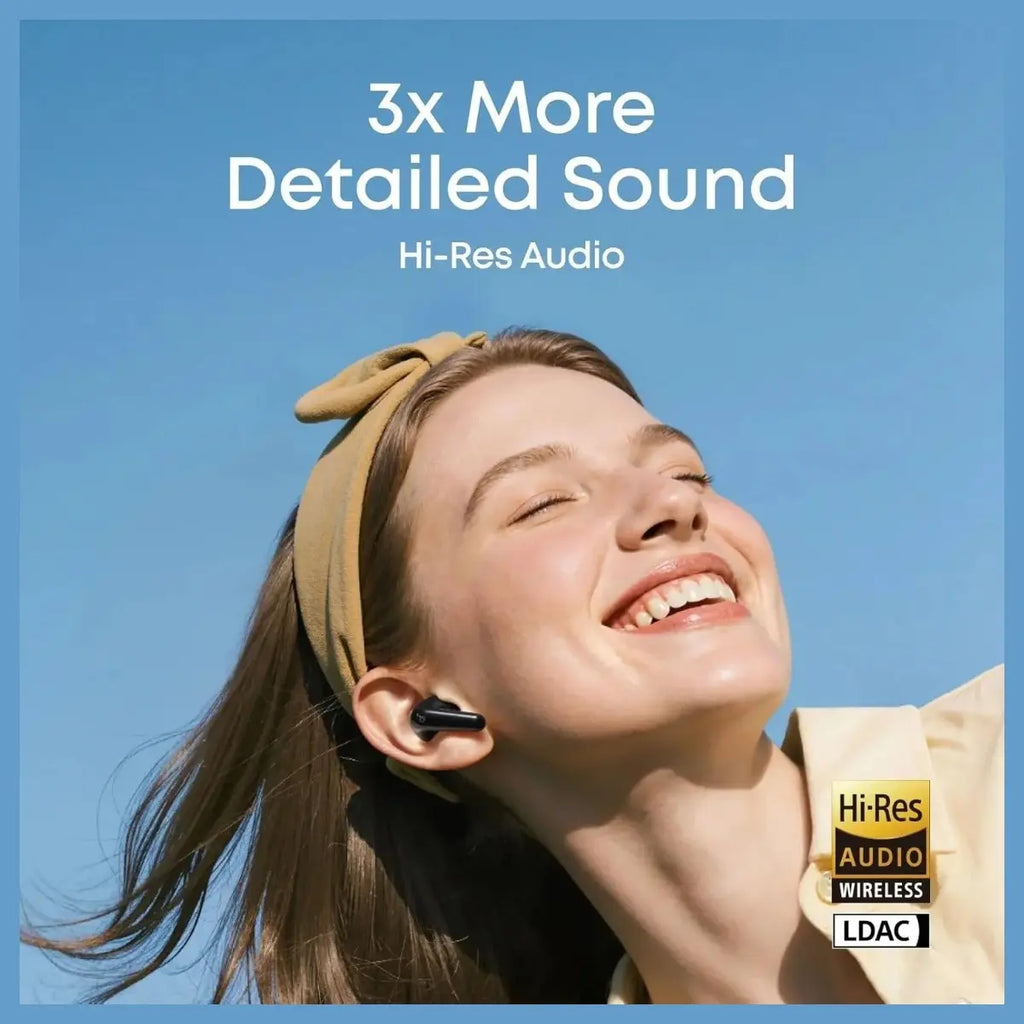 Soundcore R60i NC Wireless Bluetooth Earbuds, Adaptive ANC Up To 52dB, Hi-Res Sound with LDAC, 6-Mic System, 50H Playtime, Fast Charging, Black
