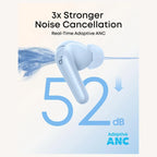 SoundCore R60i NC Wireless Bluetooth Earbuds, Real-Time Adaptive ANC Up To 52dB, Hi-Res Sound With LDAC, 6 AI-Enhanced Mics, 100+ AI Translation, 50H Playtime, Blue