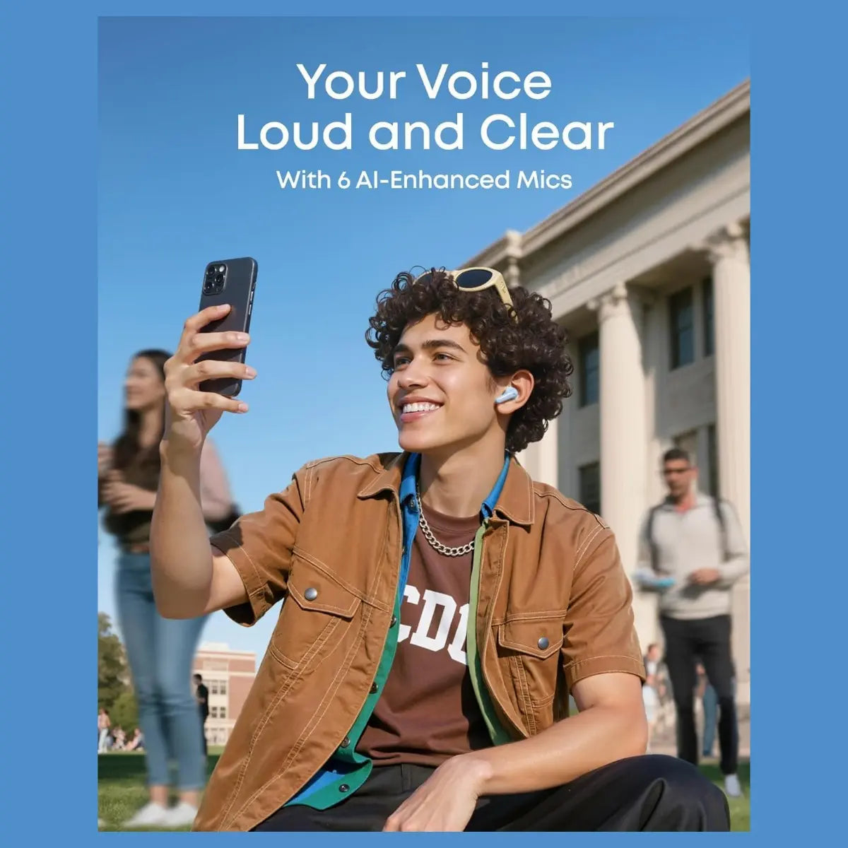SoundCore R60i NC Wireless Bluetooth Earbuds, Real-Time Adaptive ANC Up To 52dB, Hi-Res Sound With LDAC, 6 AI-Enhanced Mics, 100+ AI Translation, 50H Playtime, Blue