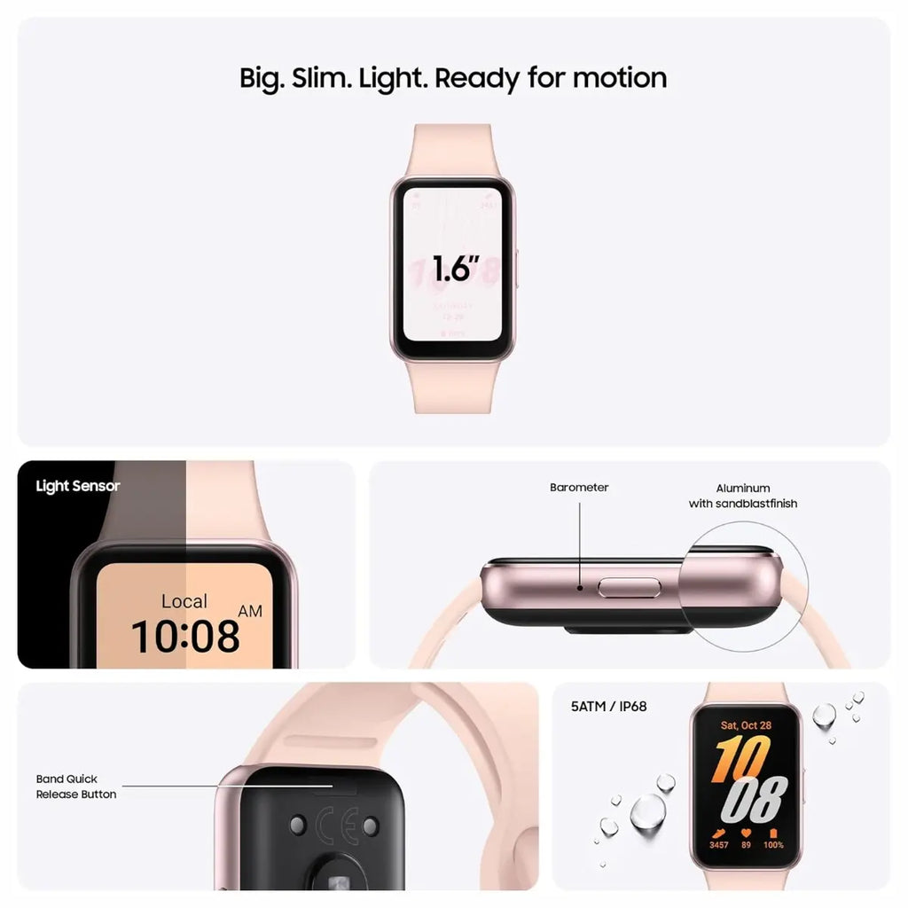 Samsung Galaxy Fit3 Smart Watch, 1.6" AMOLED Display, Up to 13 Days Battery, 100 Plus Workouts With Auto Detection, Pink