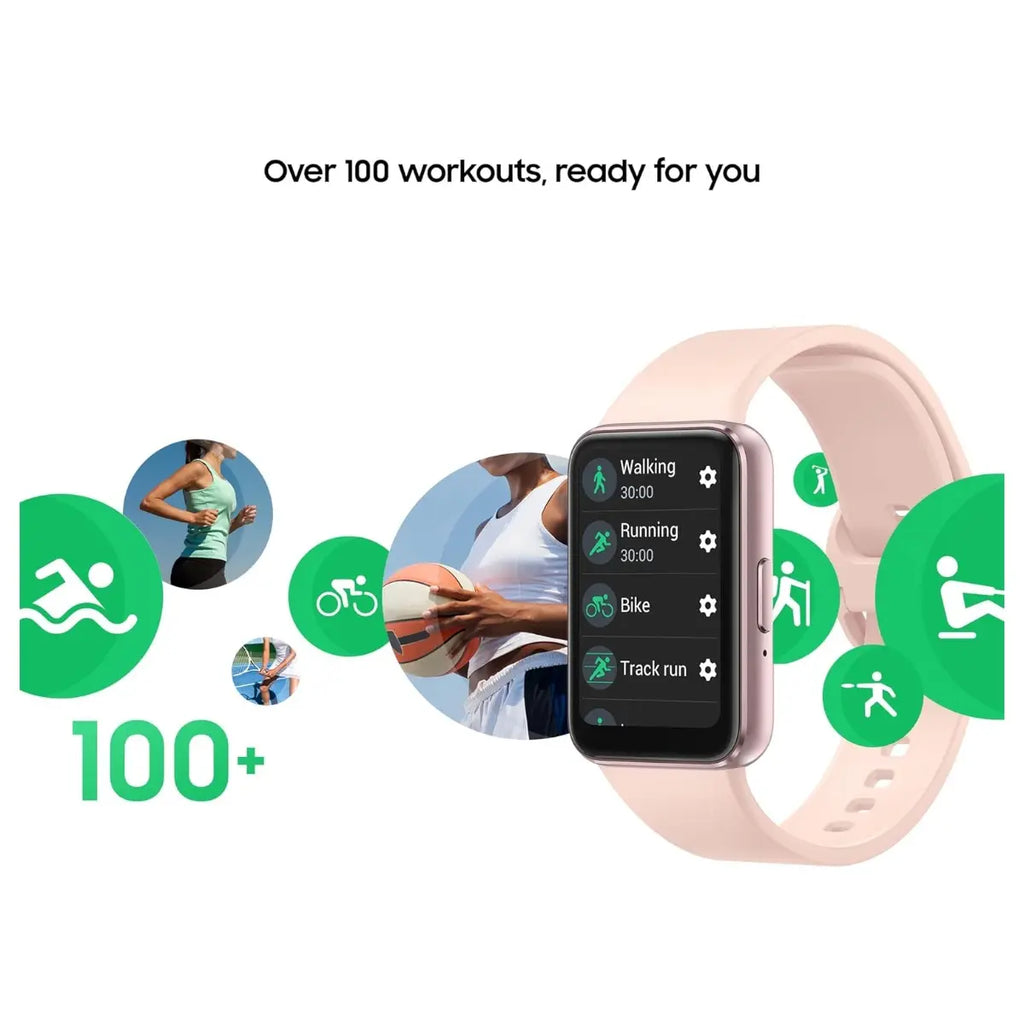 Samsung Galaxy Fit3 Smart Watch, 1.6" AMOLED Display, Up to 13 Days Battery, 100 Plus Workouts With Auto Detection, Pink