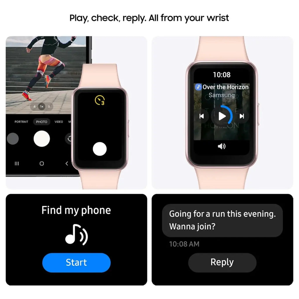 Samsung Galaxy Fit3 Smart Watch, 1.6" AMOLED Display, Up to 13 Days Battery, 100 Plus Workouts With Auto Detection, Pink
