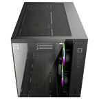 ID-Cooling View 500 ARGB Micro-ATX PC Case, Dual Tempered Glass Panoramic Window, 3x120mm ARGB PWM Fans, 360mm Radiator Support, Black