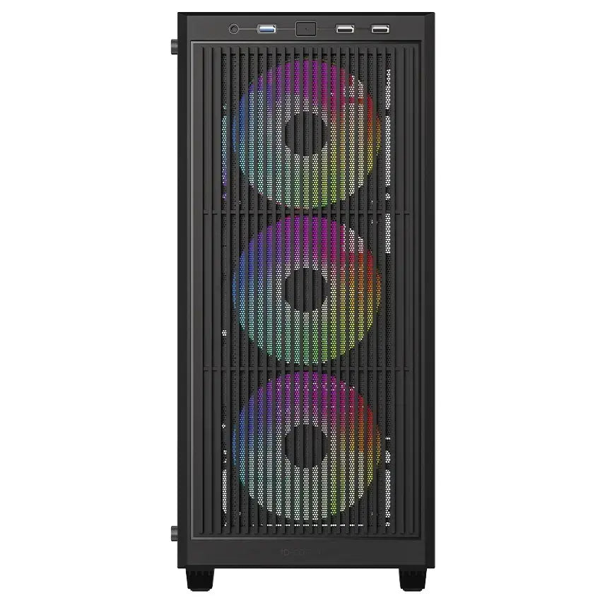 ID-Cooling Ware 310 ARGB ATX Mid-Tower PC Case, High-Airflow Mesh Front, Tempered Glass Side Panel, 4x 120mm ARGB Fans, 360mm Radiator Support, Black