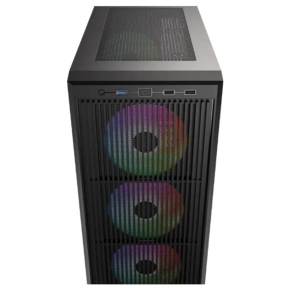 ID-Cooling Ware 310 ARGB ATX Mid-Tower PC Case, High-Airflow Mesh Front, Tempered Glass Side Panel, 4x 120mm ARGB Fans, 360mm Radiator Support, Black