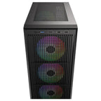 ID-Cooling Ware 310 ARGB ATX Mid-Tower PC Case, High-Airflow Mesh Front, Tempered Glass Side Panel, 4x 120mm ARGB Fans, 360mm Radiator Support, Black