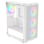 ID-Cooling Ware 310 ARGB White ATX Mid-Tower PC Case, High-Airflow Mesh Front, Tempered Glass Side Panel, 4x120mm ARGB Fans, Up to 360mm Radiator Support, USB Type-C, White