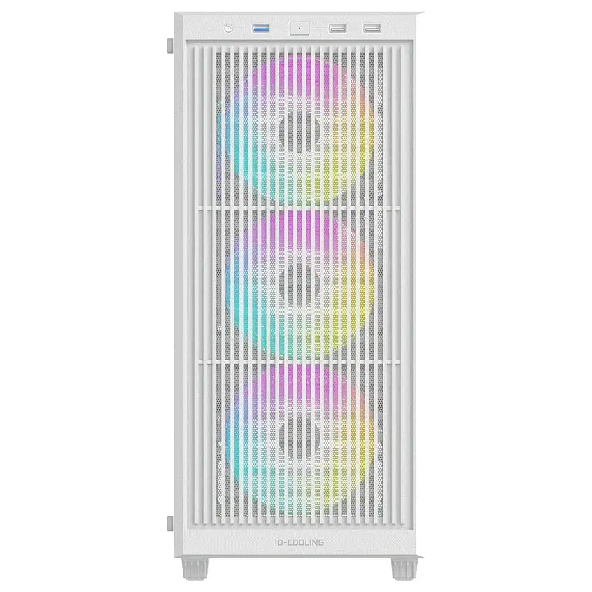 ID-Cooling Ware 310 ARGB White ATX Mid-Tower PC Case, High-Airflow Mesh Front, Tempered Glass Side Panel, 4x120mm ARGB Fans, Up to 360mm Radiator Support, USB Type-C, White