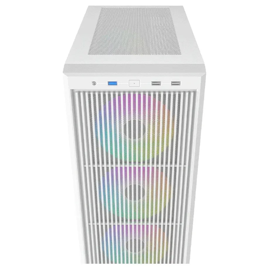 ID-Cooling Ware 310 ARGB White ATX Mid-Tower PC Case, High-Airflow Mesh Front, Tempered Glass Side Panel, 4x120mm ARGB Fans, Up to 360mm Radiator Support, USB Type-C, White
