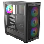 ID-Cooling Ware 510 ARGB ATX Mid-Tower PC Case, Tempered Glass, High-Airflow Mesh Front, 4x120mm ARGB Fans, Up to 360mm Radiator Support, USB Type-C, Black