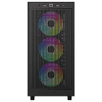 ID-Cooling Ware 510 ARGB ATX Mid-Tower PC Case, Tempered Glass, High-Airflow Mesh Front, 4x120mm ARGB Fans, Up to 360mm Radiator Support, USB Type-C, Black