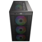 ID-Cooling Ware 510 ARGB ATX Mid-Tower PC Case, Tempered Glass, High-Airflow Mesh Front, 4x120mm ARGB Fans, Up to 360mm Radiator Support, USB Type-C, Black