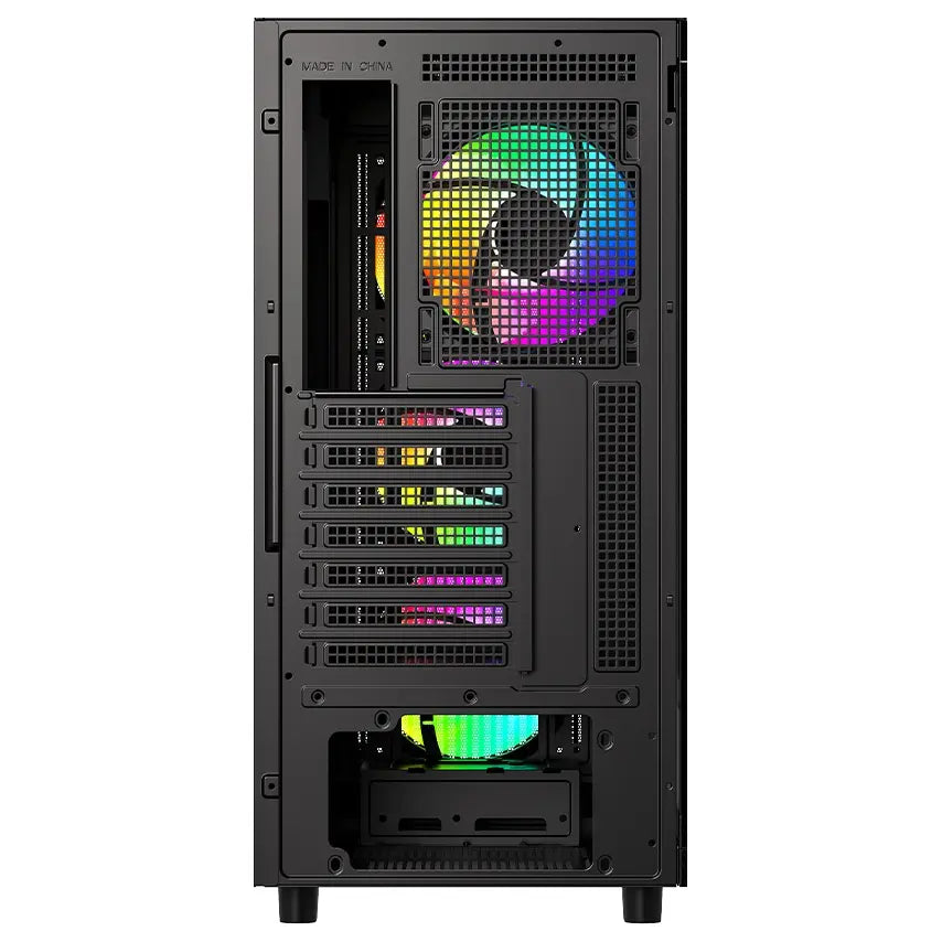 ID-Cooling Ware 510 ARGB ATX Mid-Tower PC Case, Tempered Glass, High-Airflow Mesh Front, 4x120mm ARGB Fans, Up to 360mm Radiator Support, USB Type-C, Black